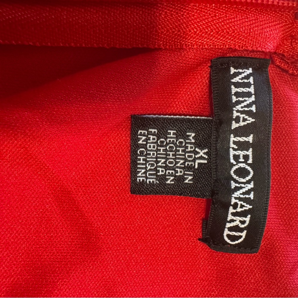 Nina Leonard Red Sleeveless Maxi Dress with Lace Waist - Picture 8 of 8